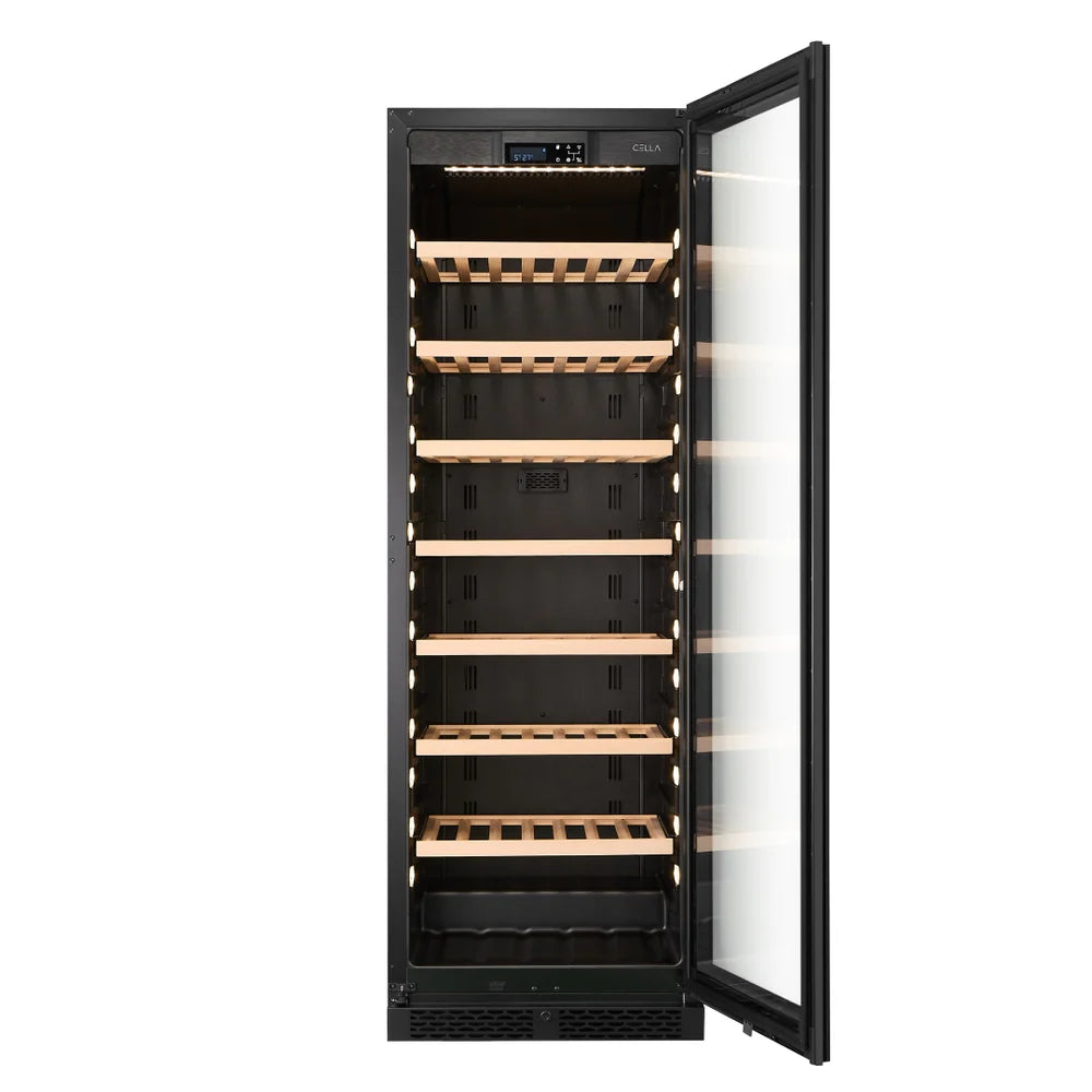 WINE CELLA - W122S-BLACK - 102 Bottle Wine Fridge