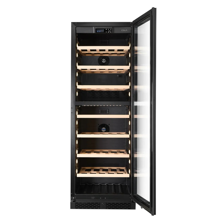 WINE CELLA - W154D-BLACK - 154 Bottle Wine Fridge