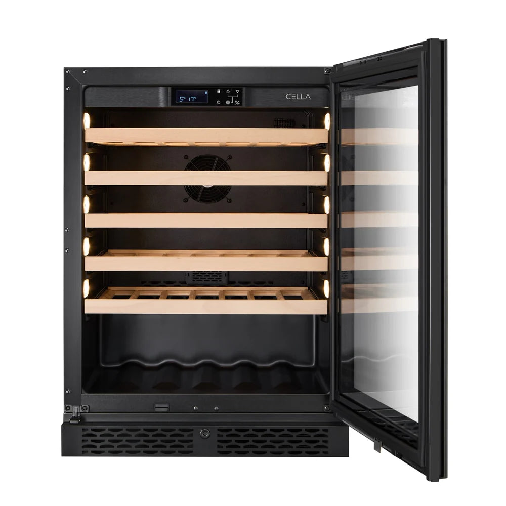 WINE CELLA - W46S-BLACK - 46 Bottle Wine Fridge