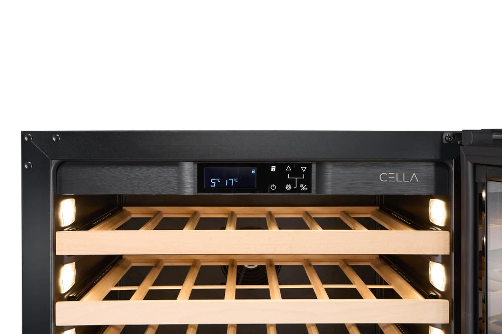 WINE CELLA - W46S-BLACK - 46 Bottle Wine Fridge