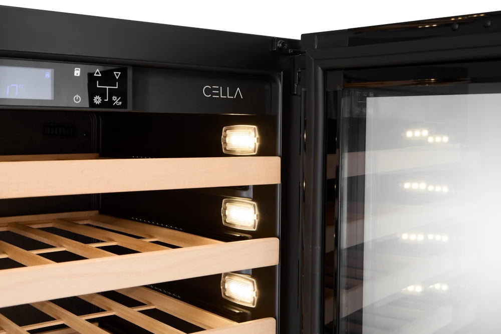 WINE CELLA - W46S-BLACK - 46 Bottle Wine Fridge