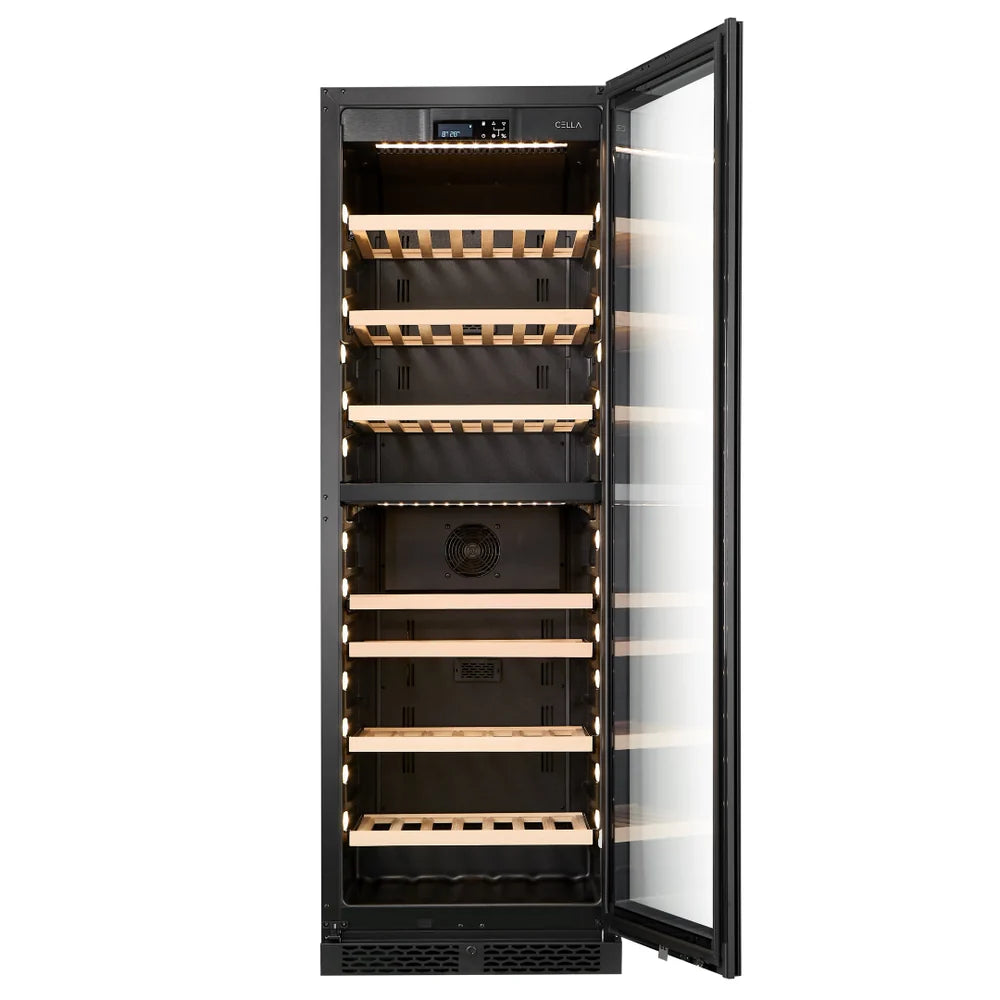 WINE CELLA - W93D-BLACK - 99 Bottle Wine Fridge