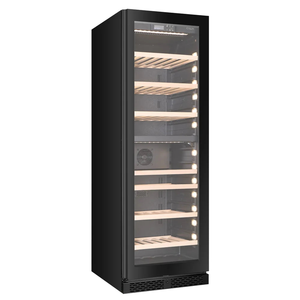 WINE CELLA - W93D-BLACK - 99 Bottle Wine Fridge