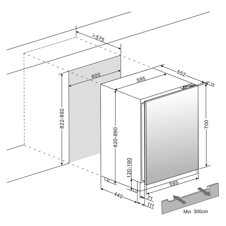 mQuvée - 600mm - WineStore 78 - 44 Bottles - Fully Integrated Panel Ready