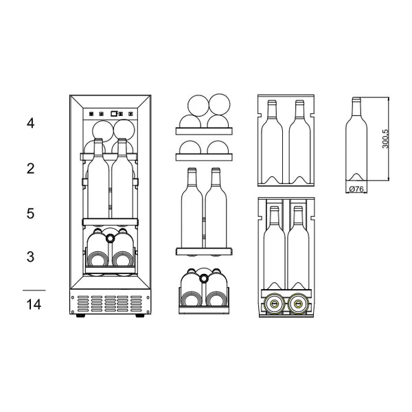 mQuvée - 300mm - Undercounter - Champagne Wine Fridge - WineCave 700 30S