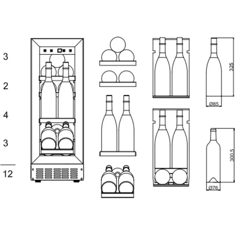 mQuvée - 300mm - Undercounter - Champagne Wine Fridge - WineCave 700 30S