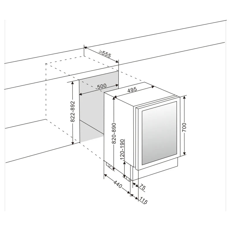 mQuvée - 500mm - Undercounter - WineCave 700 50D Stainless