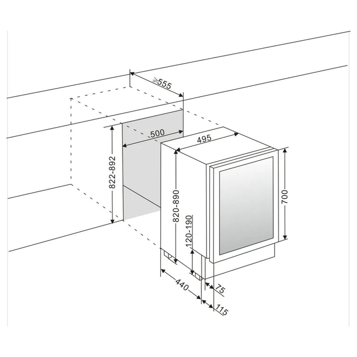 mQuvée - 500mm - Undercounter - WineCave 700 50D Stainless