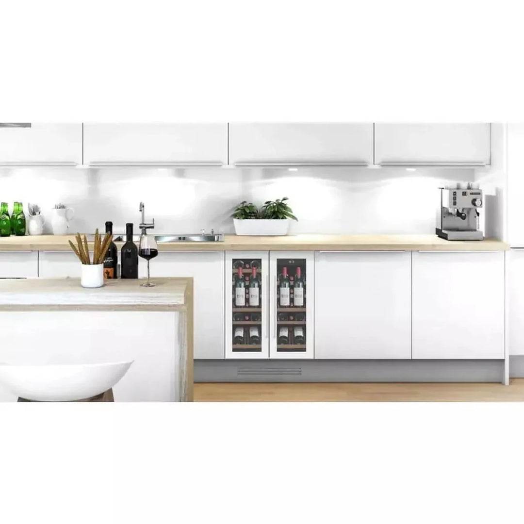 mQuvée - 600mm - Undercounter Wine Fridge - WineCave 60D2 Powder White