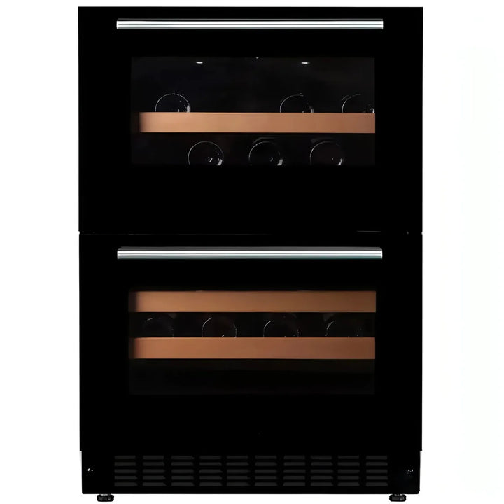 mQuvée - 600mm - Undercounter Wine Fridge - WineCave 60DD Fullglass Black