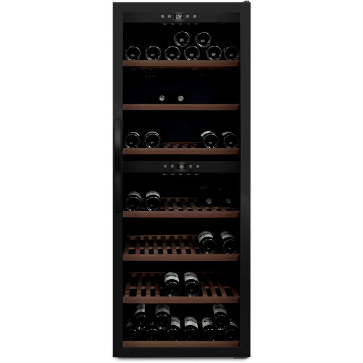 mQuvée - Wine Expert 126 Dual Zone Freestanding Wine Cooler - Fullglass Black