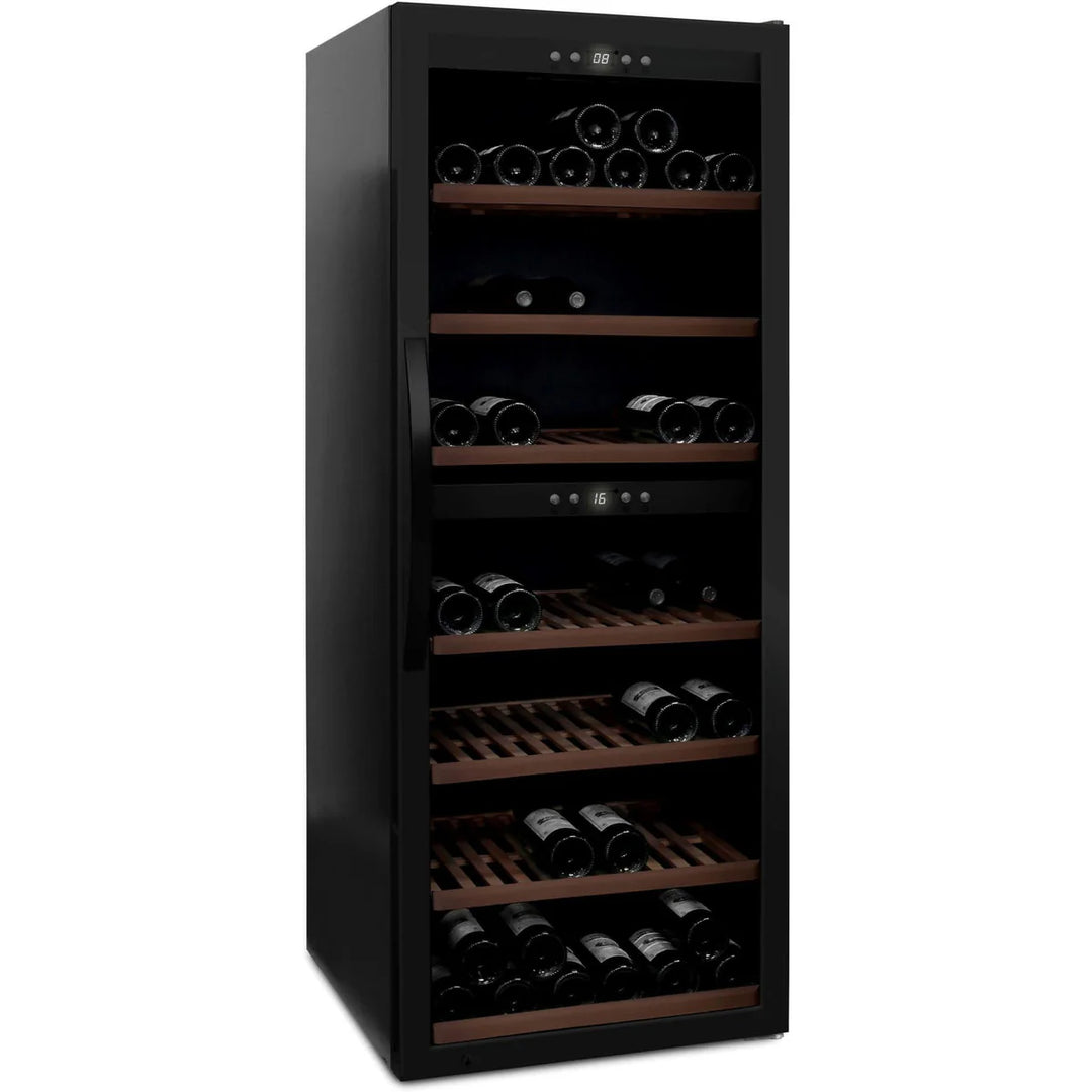 mQuvée - Wine Expert 126 Dual Zone Freestanding Wine Cooler - Fullglass Black