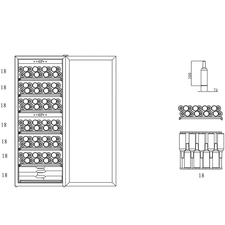 mQuvée - Wine Expert 126 Dual Zone Freestanding Wine Cooler - Fullglass Black