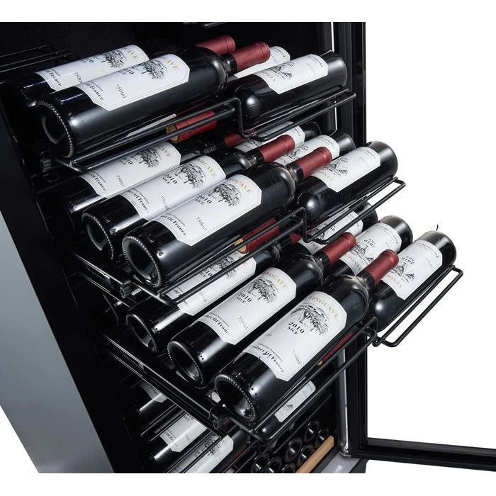 mQuvée - Wine Expert 192 - Single Zone Freestanding Wine Cooler - Fullglass Black Label View