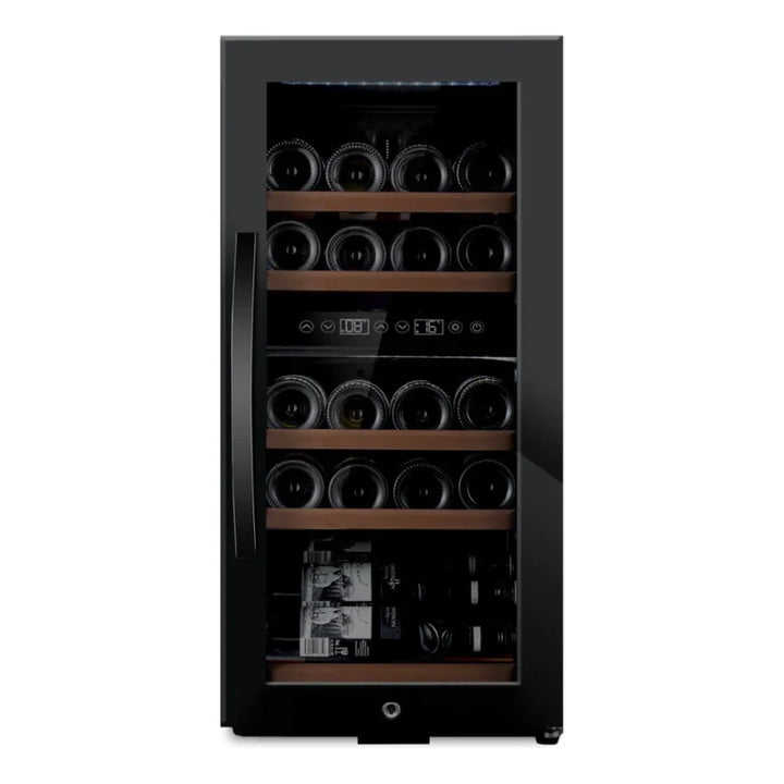 mQuvée - Wine Expert 24 - Dual Zone - Freestanding Wine Cooler - Fullglass Black