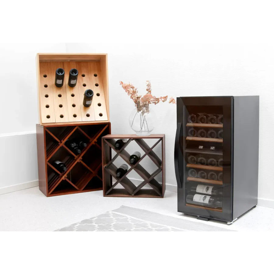 mQuvée - Wine Expert 24 - Dual Zone - Freestanding Wine Cooler - Fullglass Black