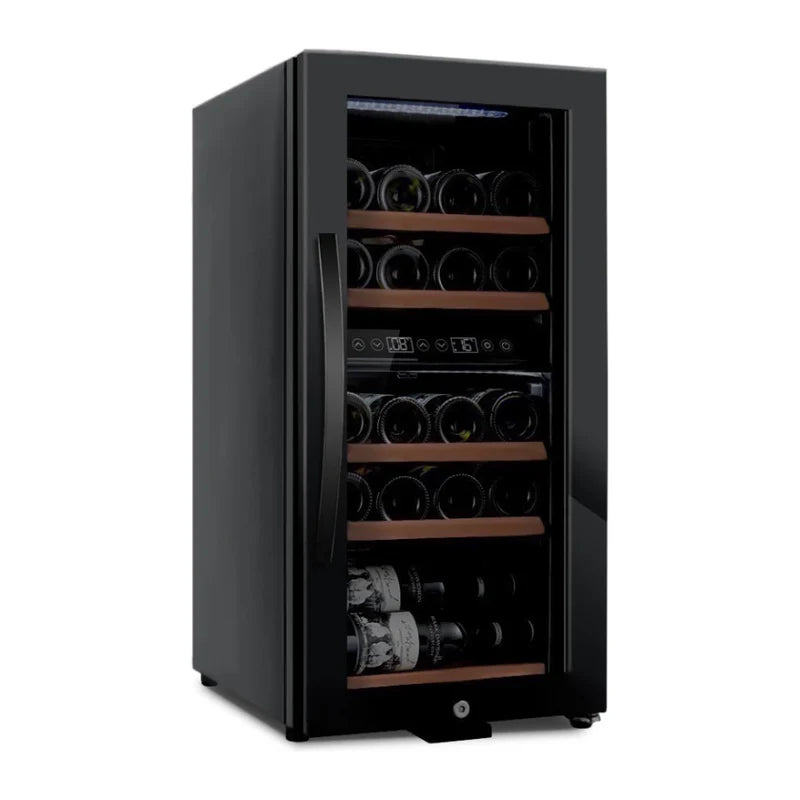 mQuvée - Wine Expert 24 - Dual Zone - Freestanding Wine Cooler - Fullglass Black