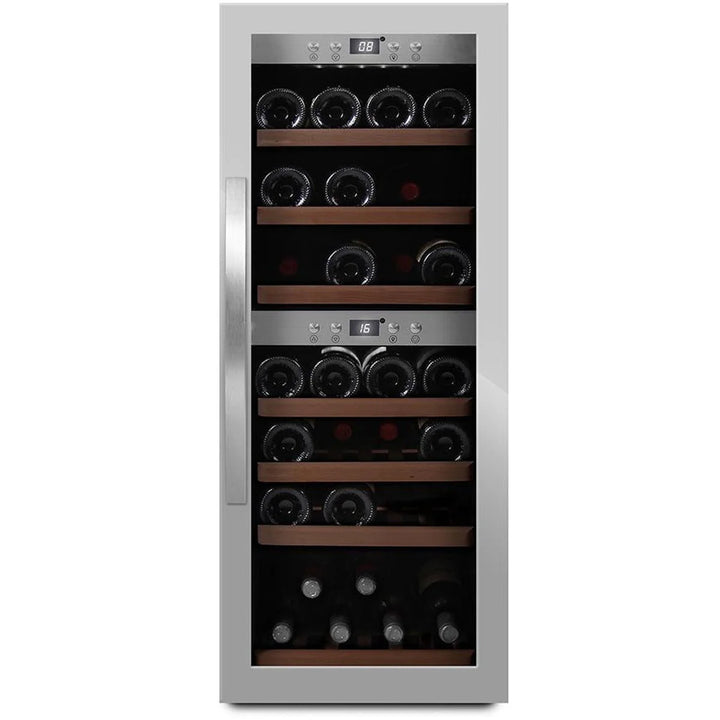 mQuvée - Wine Expert 38 Dual Zone - Freestanding Wine Cooler - Stainless Steel