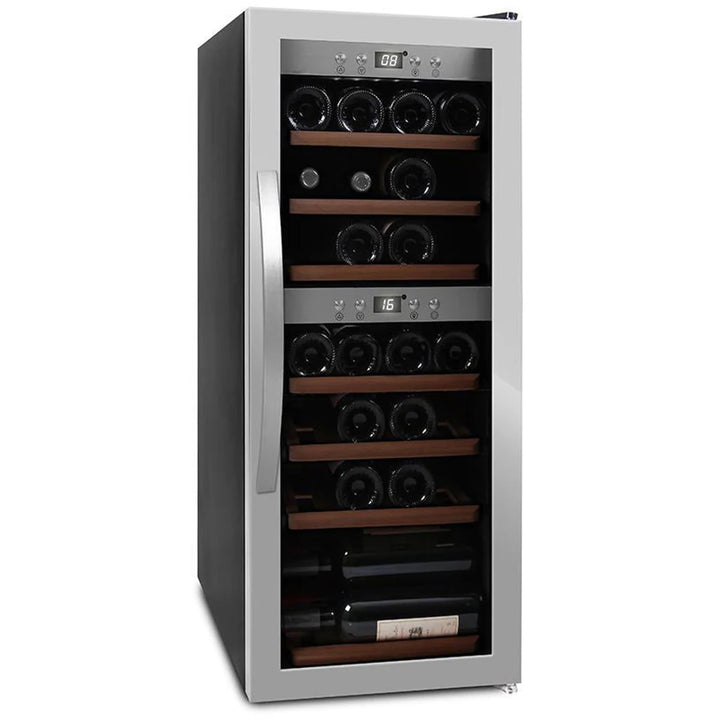 mQuvée - Wine Expert 38 Dual Zone - Freestanding Wine Cooler - Stainless Steel