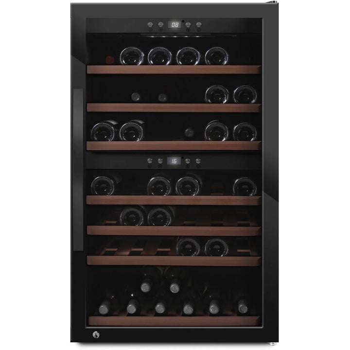 mQuvée - Wine Expert 66 Dual Zone - Freestanding Wine Cooler - Fullglass Black