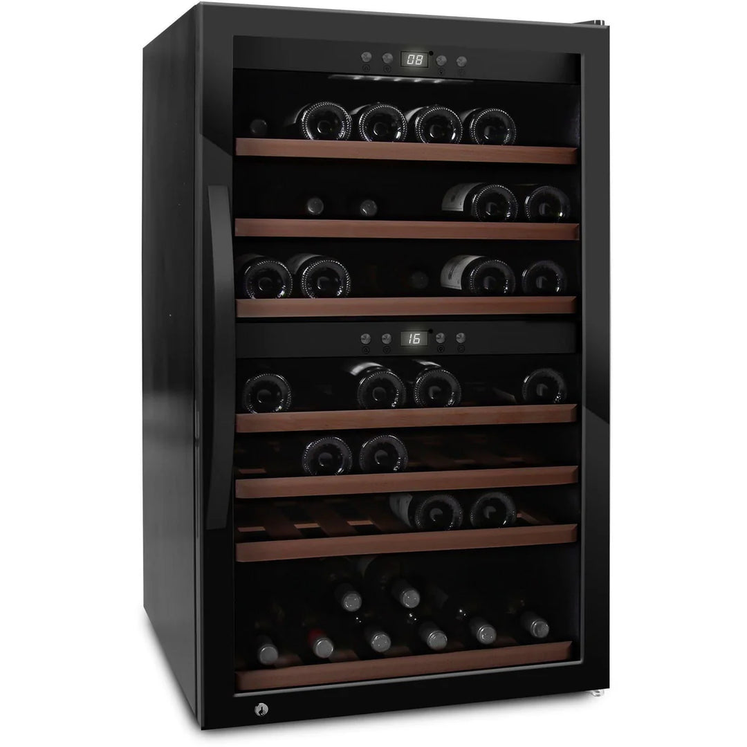 mQuvée - Wine Expert 66 Dual Zone - Freestanding Wine Cooler - Fullglass Black