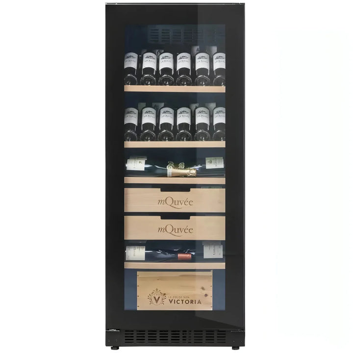 mQuvée Velvet 100 Glass - 600mm - Single Zone - Shallow Depth Tall Wine Cabinet