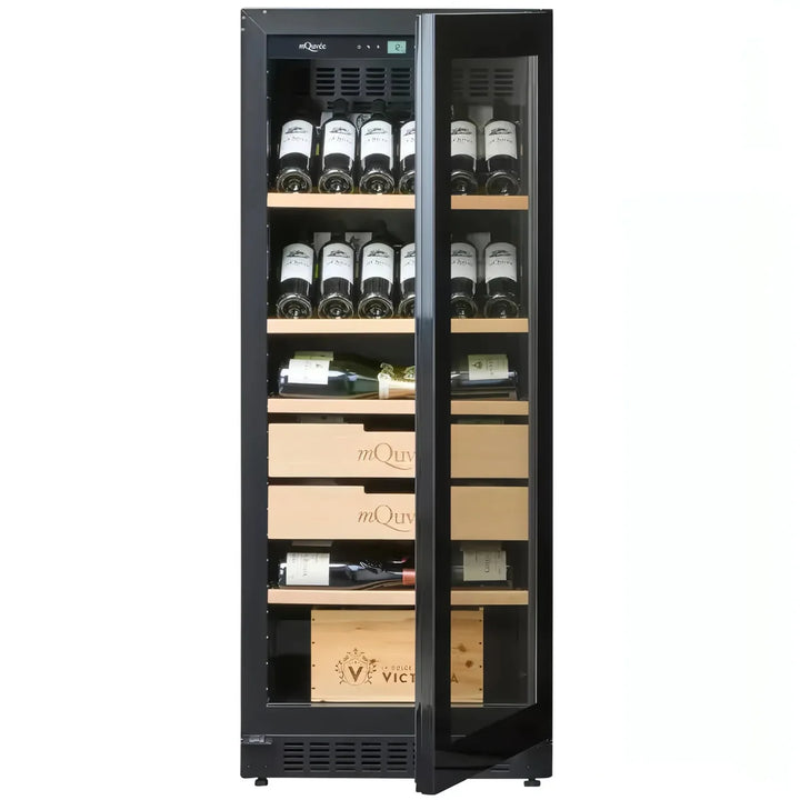 mQuvée Velvet 100 Glass - 600mm - Single Zone - Shallow Depth Tall Wine Cabinet