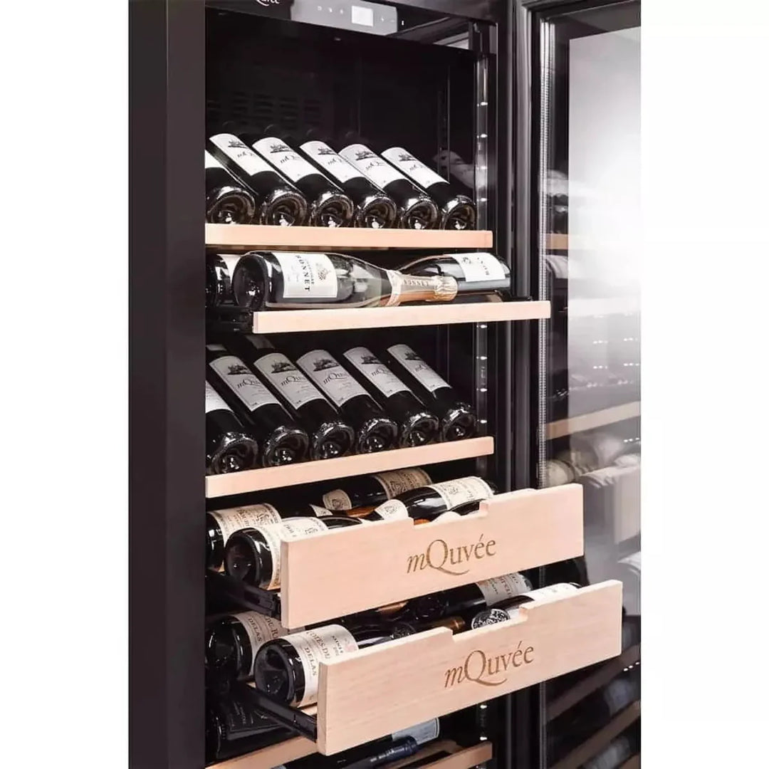 mQuvée Velvet 100 Glass - 600mm - Single Zone - Shallow Depth Tall Wine Cabinet