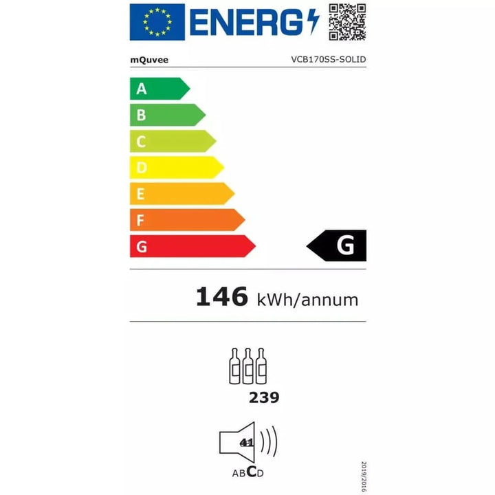 mQuvée Velvet 170 Solid - Single Zone 239 Bottles - Tall Wine Cabinet