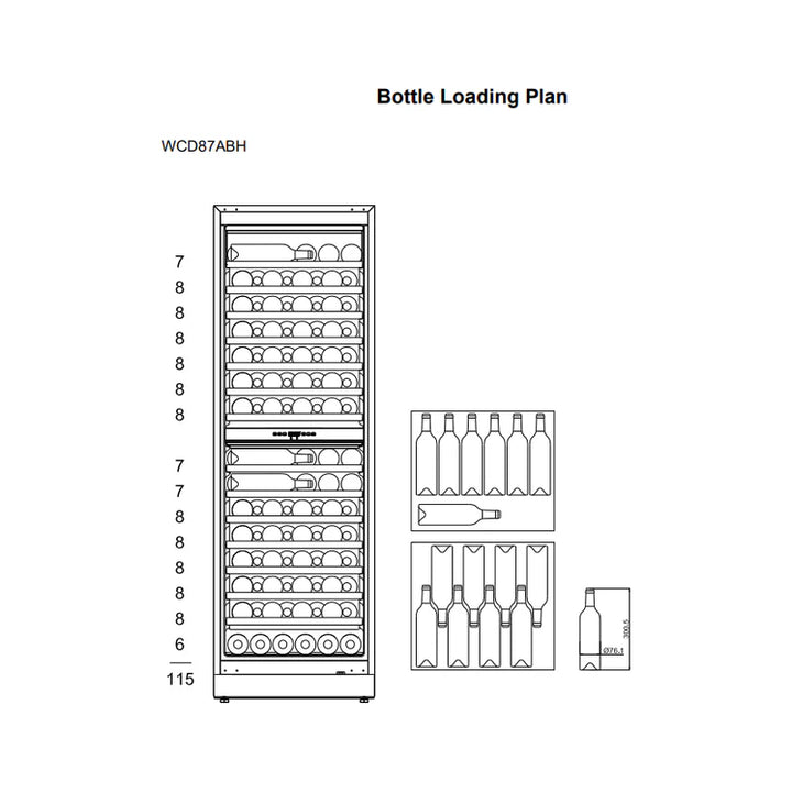 mQuvée WineCave 187 - 115 Bottles - Tall Wine Fridge - Exclusive Anthracite Black