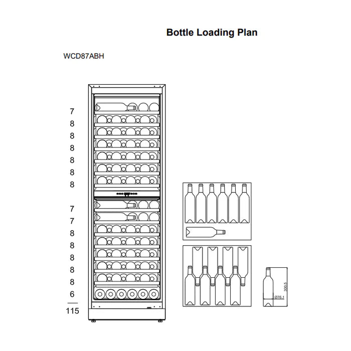 mQuvée WineCave 187 - 115 Bottles - Tall Wine Fridge - Exclusive Stainless Steel