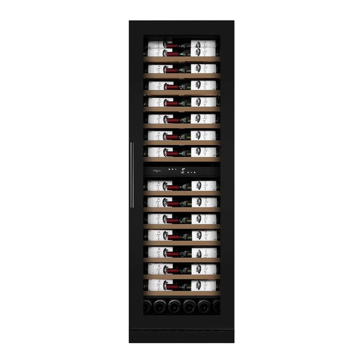 mQuvée WineCave 187 - 120 Bottles - Tall Wine Fridge - Anthracite Black - Label-view