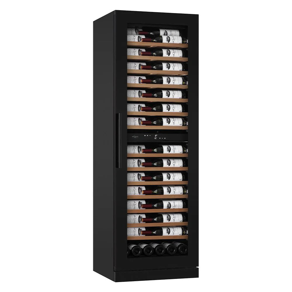 mQuvée WineCave 187 - 120 Bottles - Tall Wine Fridge - Anthracite Black - Label-view