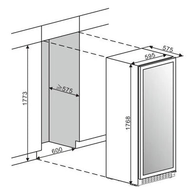 mQuvée WineStore 177 - 126 Bottles - Wine Cabinet - Exclusive Anthracite Black - 15 Shelves