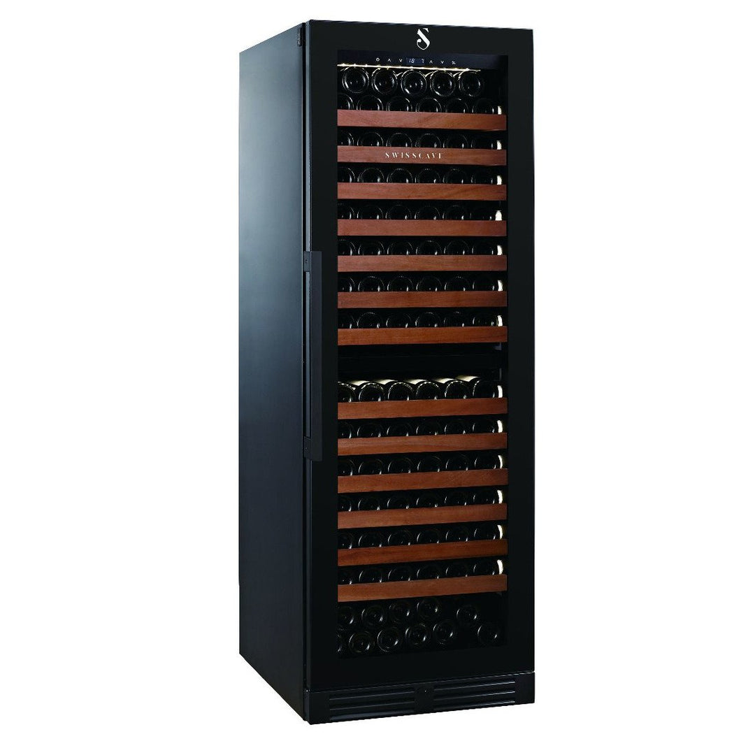 SWISSCAVE Premium - 600mm Dual Zone - 152 Bottle - Freestanding / Built in Wine Cooler - WLB460DFL-MIX - Sapele Shelving