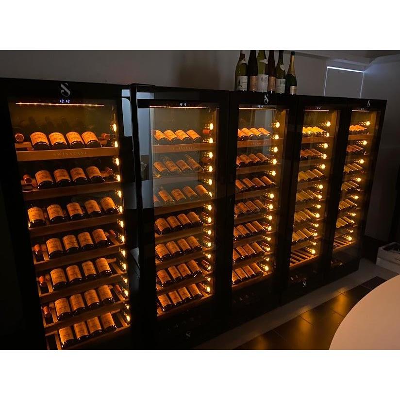 SWISSCAVE Premium - 600mm - 140 Bottle - Freestanding / Built in Wine Cooler - WLB460FLD-MIX