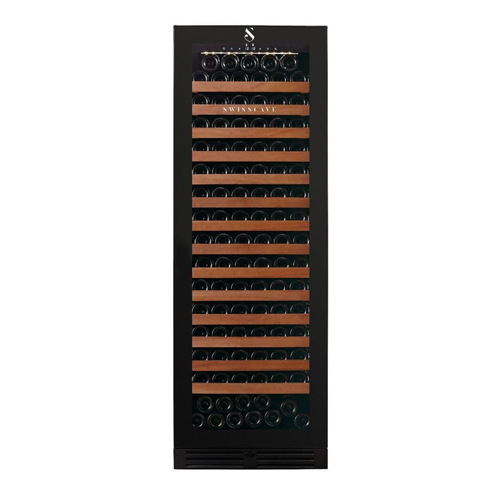 SWISSCAVE Premium - 600mm - 163 Bottle - Freestanding / Built in Wine Cooler - WLB460FL-MIX - Sapele Shelving