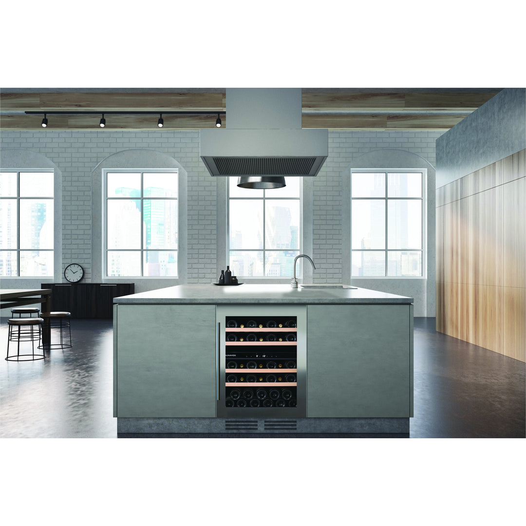 Dunavox FLOW-39 - 600mm Dual Zone - 39 Bottle - Built In Undercounter Wine Fridge - DAUF-39.121DSS