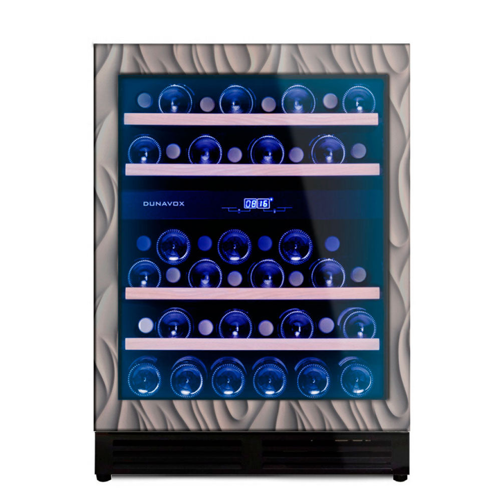 Dunavox FLOW-45 - 600mm Dual Zone - 45 Bottle - Fully Integrated Undercounter Wine Cooler - DAUF-45.125DOP.TO 88cm height