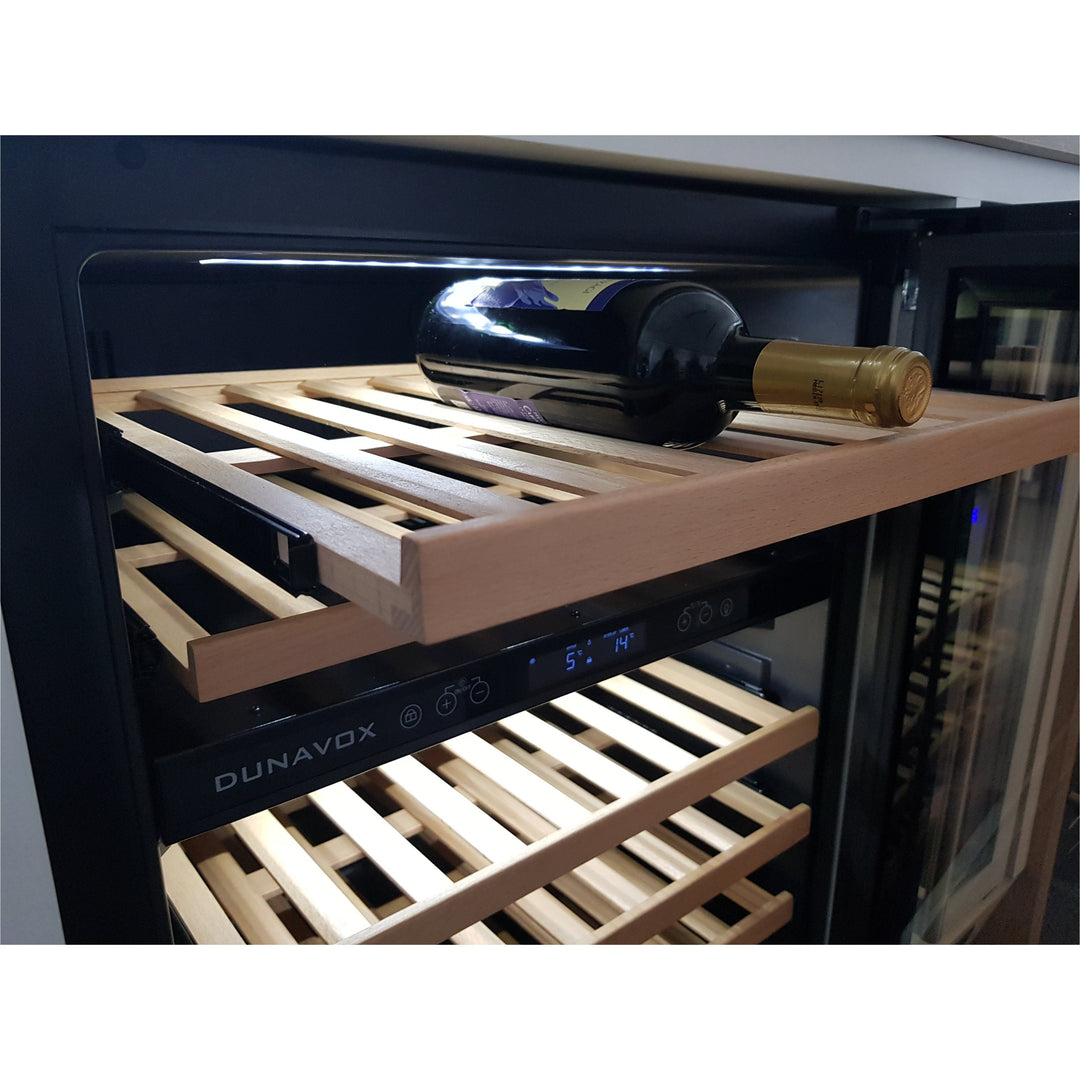 Dunavox FLOW-46D - 600mm Dual Zone - 46 Bottle - Built In Undercounter Wine Fridge - DAUF-46.145DB