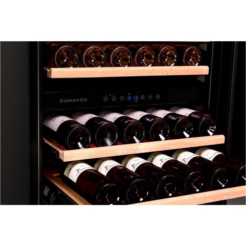 Dunavox - 166 bottle Built In Dual Zone Tall Wine Cooler DX-166.428DBK Elite Wine Refrigeration