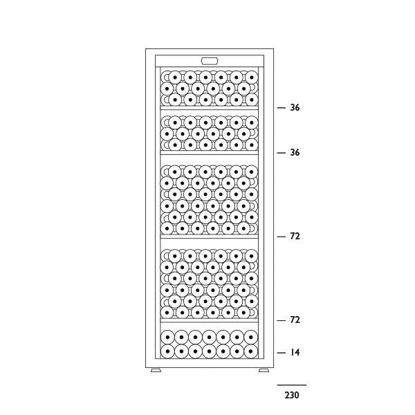 Artevino Oxygen - 230 Bottle Single Zone Wine Cabinet OXG1T230NVND - Glass Door