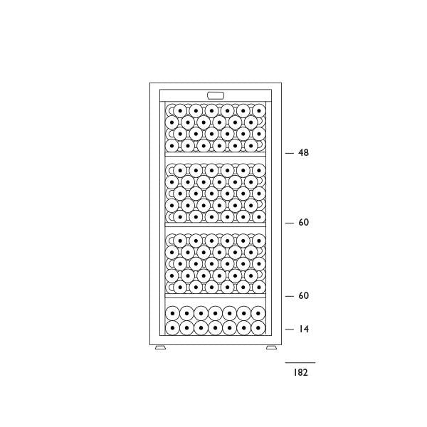 Artevino Oxygen - 182 Bottle - Maturing Wine Cabinet OXM1T182NPD - Solid Door