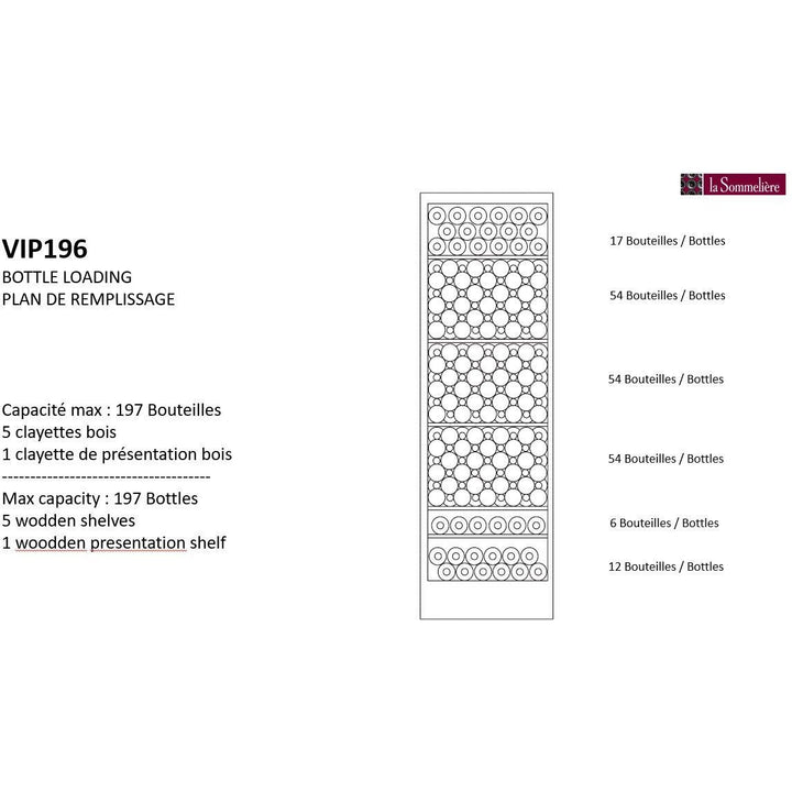 La Sommeliere - 195 Bottles Freestanding Single or Multi Zone Wine Cabinet VIP196
