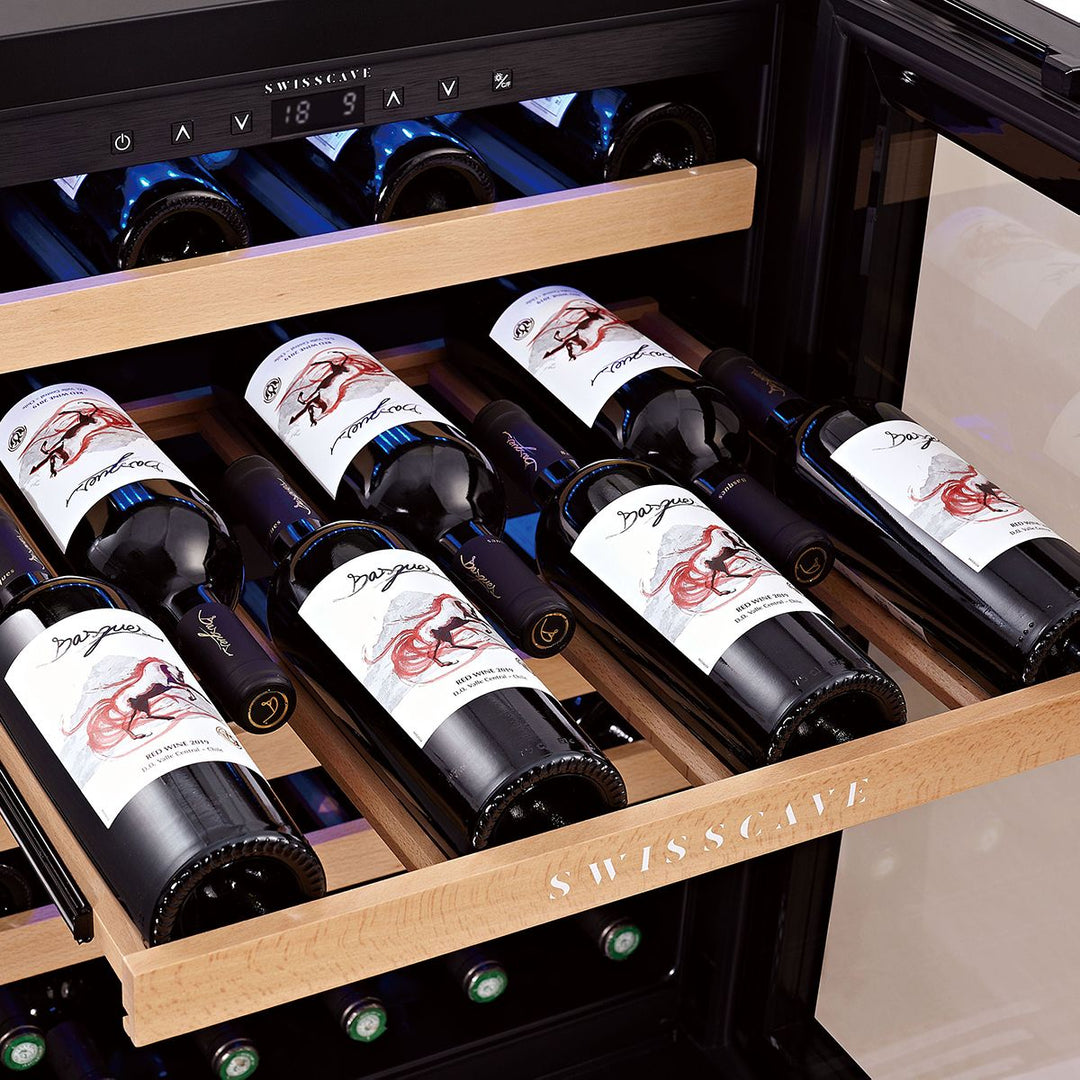 SWISSCAVE Classic - 600mm Dual Zone - 40 Bottles - Freestanding / Built in Wine Cooler - WL155DF