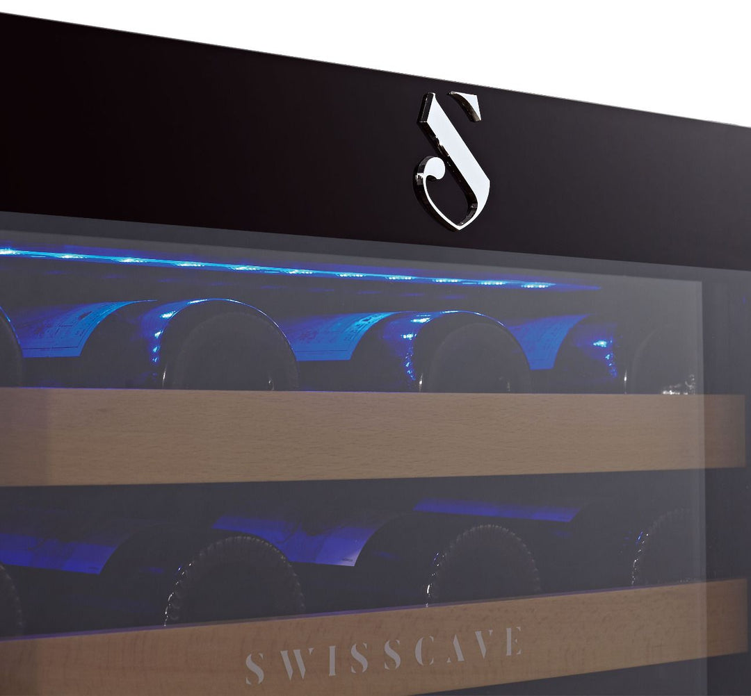 SWISSCAVE Classic - 600mm Dual Zone - 40 Bottles - Freestanding / Built in Wine Cooler - WL155DF