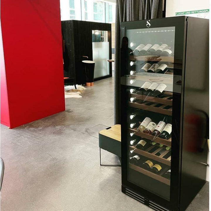 SWISSCAVE Premium - 600mm Dual Zone - 134 Bottle - Freestanding / Built In Wine Cooler - WLB-460DFLD-MIX