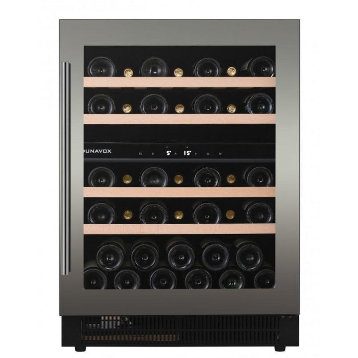 Dunavox FLOW-39 - 600mm Dual Zone - 39 Bottle - Built In Undercounter Wine Fridge - DAUF-39.121DSS