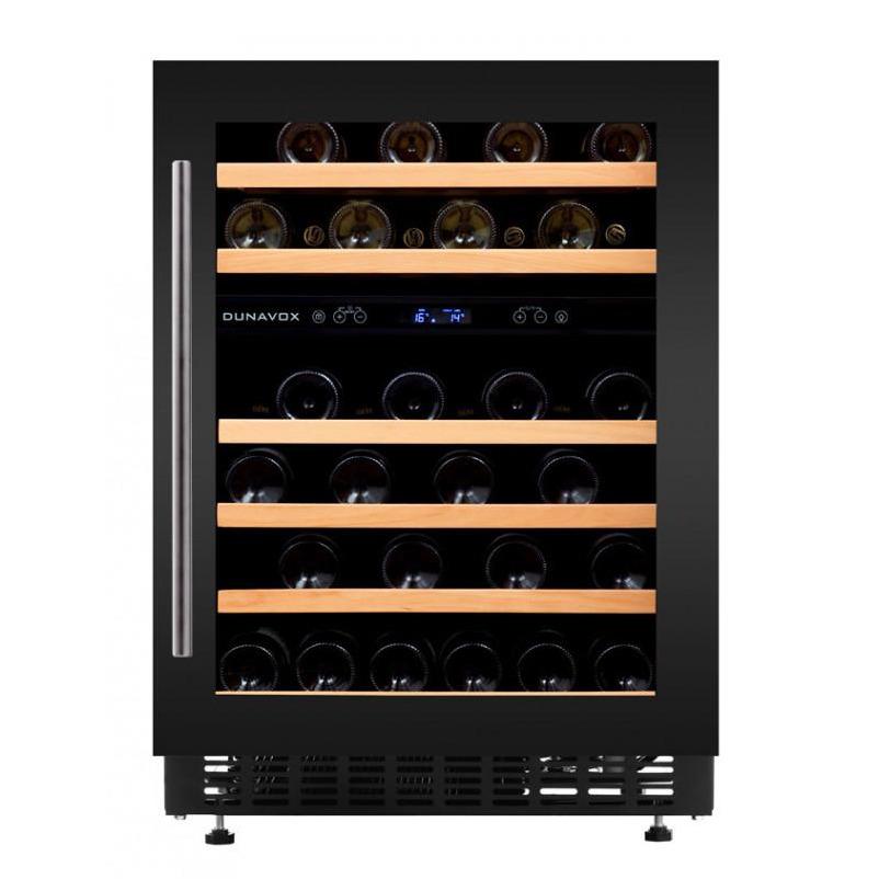 Dunavox FLOW-46D - 600mm Dual Zone - 46 Bottle - Built In Undercounter Wine Fridge - DAUF-46.145DB