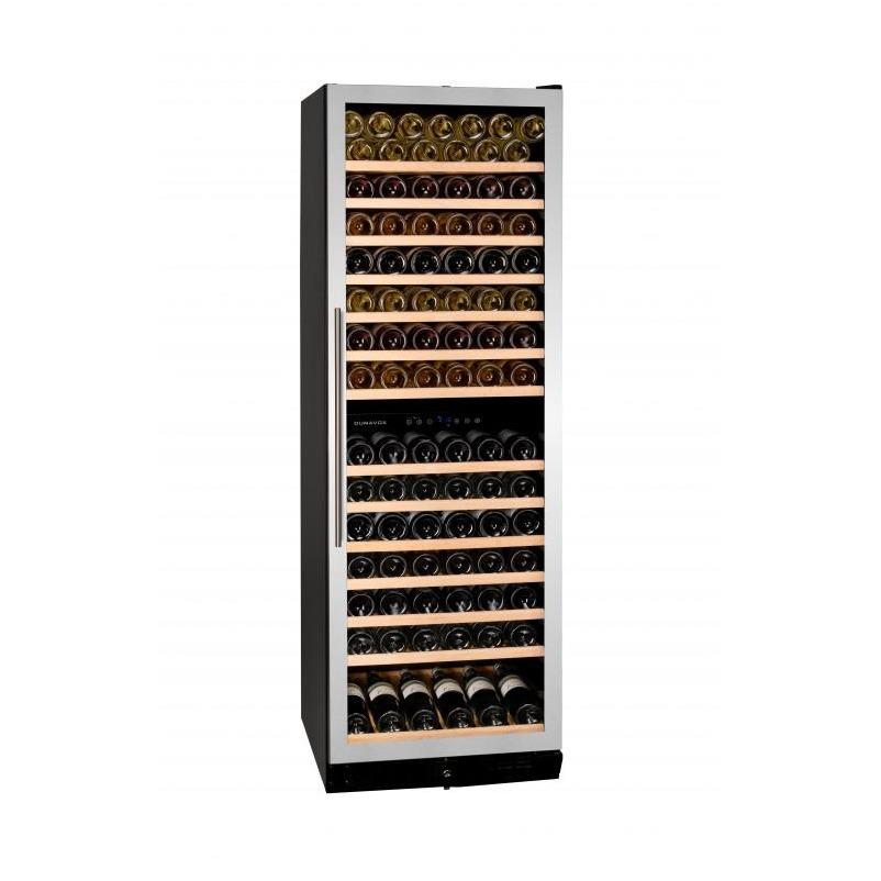 Dunavox - 166 bottle Built In Dual Zone Tall Wine Cooler Stainless Steel DX-166.428SDSK Elite Wine Refrigeration